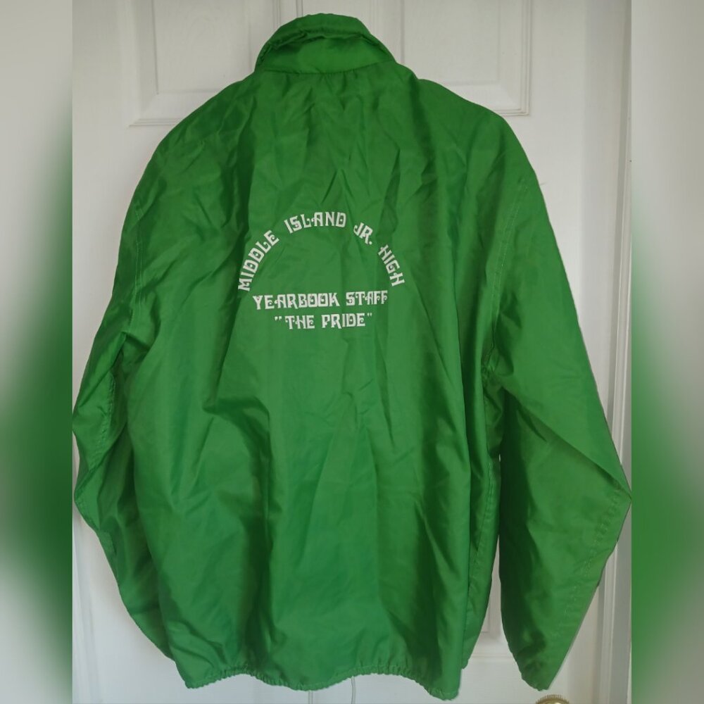 VTG Pla-Jac By Dunbrooke Jacket Middle Island Jr High Yearbook Staff MED Lined